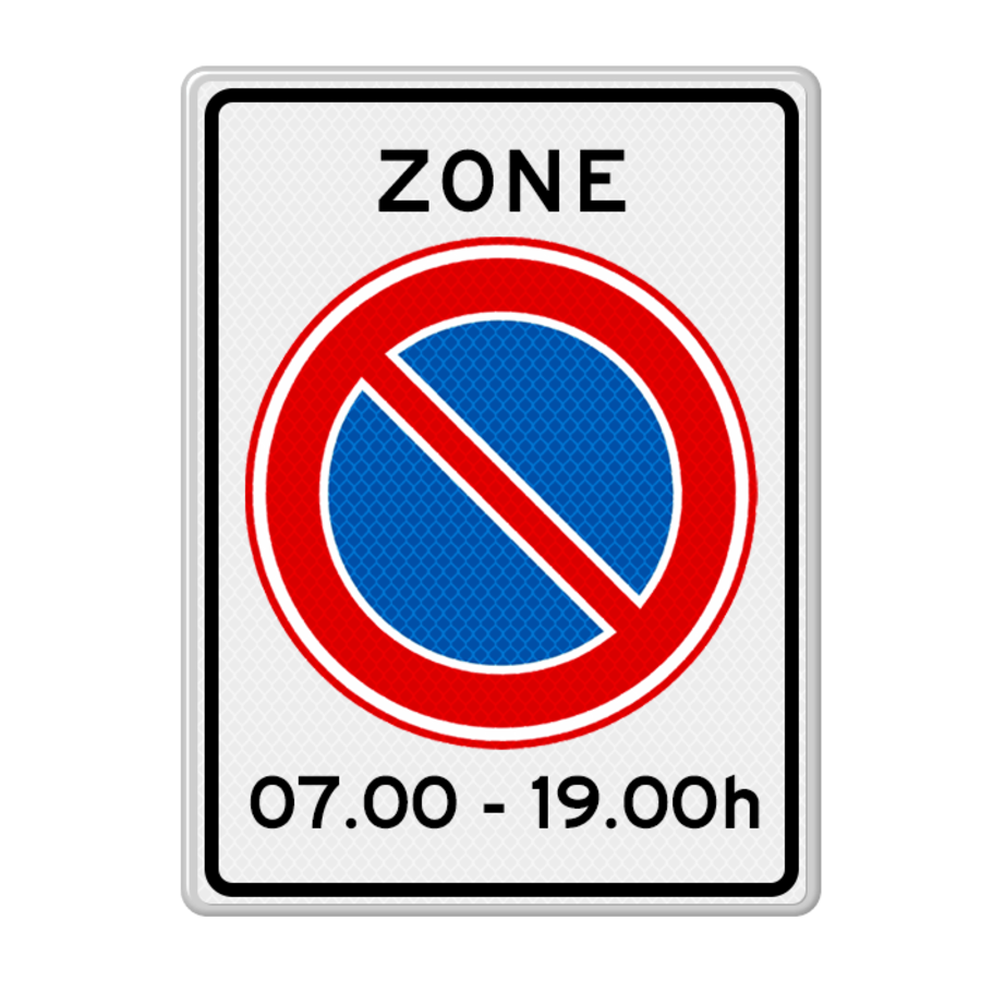 Traffic sign RVV E01zbt - No-parking zone for a fixed time Traffic sign RVV E01zbt - No-parking zone for a fixed time