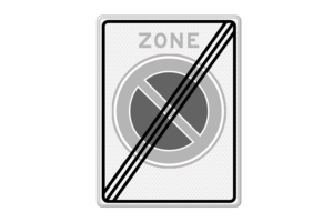Traffic sign RVV E01zbe - End no-parking zone Traffic sign RVV E01zbe - End no-parking zone