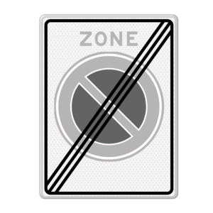 Verkeersbord RVV E01zbe - Einde parkeerverbod zone