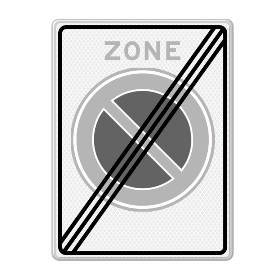 Verkeersbord RVV E01zbe - Einde parkeerverbod zone