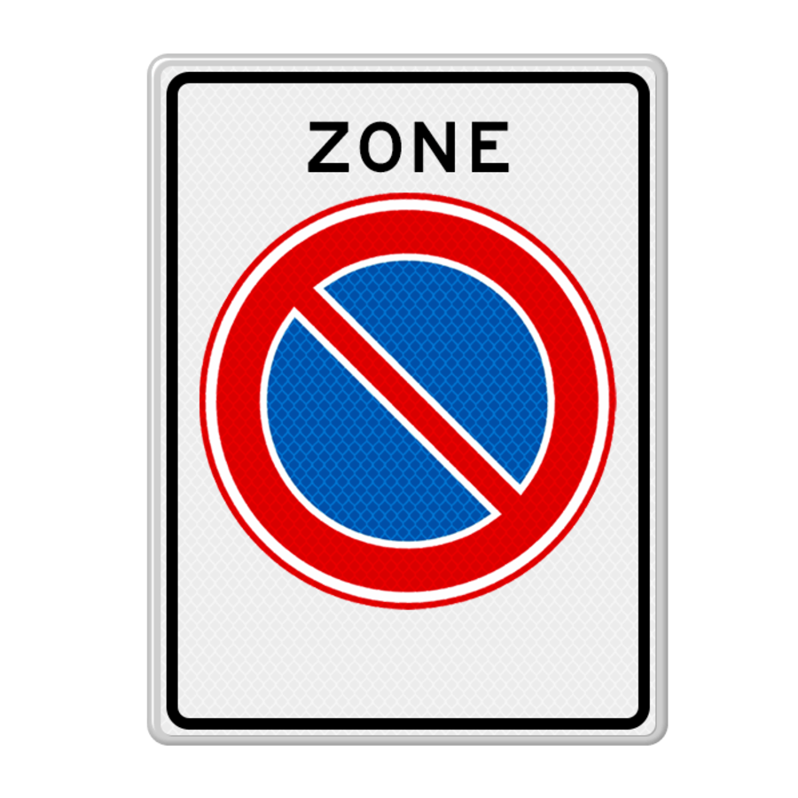 Verkeersbord RVV E01zb - Begin parkeerverbod zone Verkeersbord RVV E01zb - Begin parkeerverbod zone