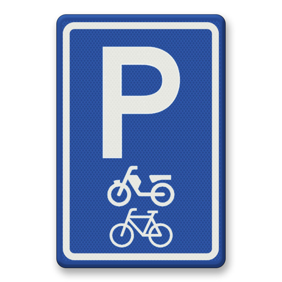 Traffic sign RVV E08g - Parking cyclists and mopeds Traffic sign RVV E08g - Parking cyclists and mopeds