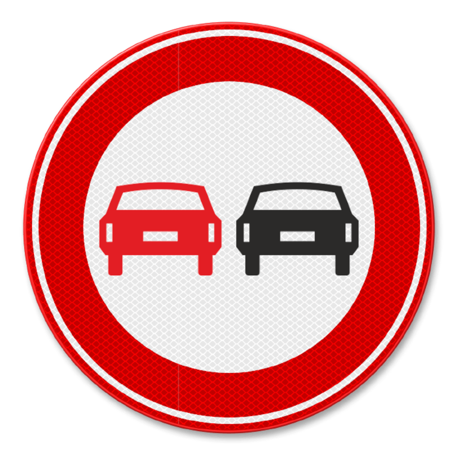 Traffic sign RVV F01 - Overtaking not allowed Traffic sign RVV F01 - Overtaking not allowed