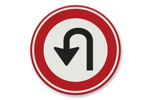 Traffic sign RVV F07 - No u-turn allowed Traffic sign RVV F07 - No u-turn allowed