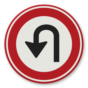 Traffic sign RVV F07 - No u-turn allowed