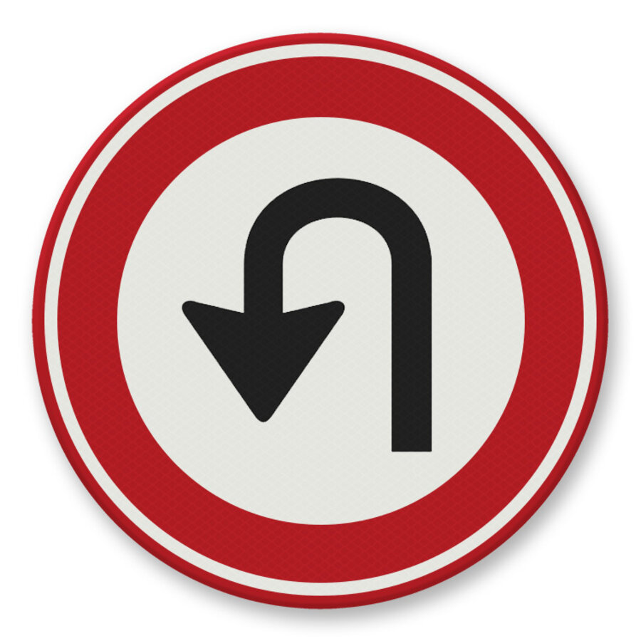 Traffic sign RVV F07 - No u-turn allowed Traffic sign RVV F07 - No u-turn allowed