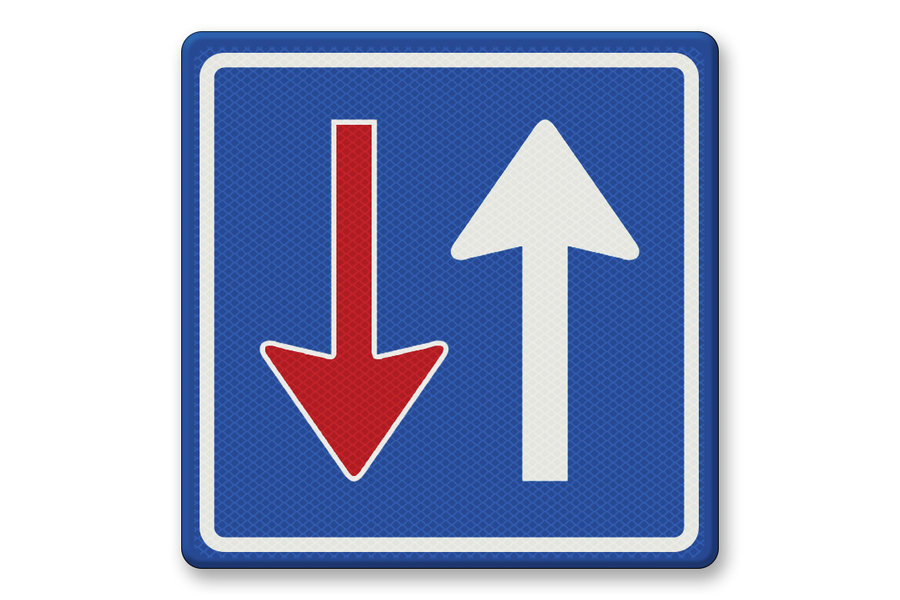 Traffic sign RVV F06 - Priority over oncoming traffic