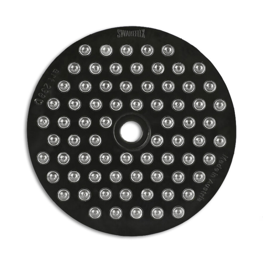 Swareflex reflector round 61 mm black with white glass beads Swareflex reflector round 61 mm black with white glass beads