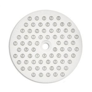 Swareflex reflector rond 61 mm zwart met witte glasparels Swareflex reflector rond 61 mm zwart met witte glasparels