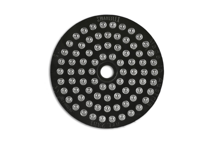 Swareflex reflector rond 60 mm zwart met witte glasparels