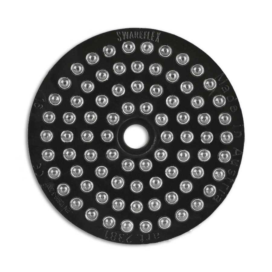Swareflex reflector rond 60 mm zwart met witte glasparels Swareflex reflector rond 60 mm zwart met witte glasparels