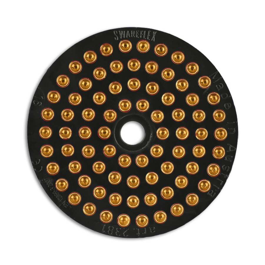 Swareflex reflector rond 60 mm zwart met witte glasparels Swareflex reflector rond 60 mm zwart met witte glasparels