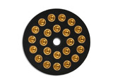 Swareflex reflector round 60 mm black with yellow glass beads