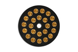 Swareflex reflector round 60 mm black with yellow glass beads Swareflex reflector round 60 mm black with yellow glass beads