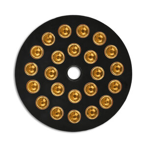 Swareflex reflector round 32 mm black with yellow glass beads