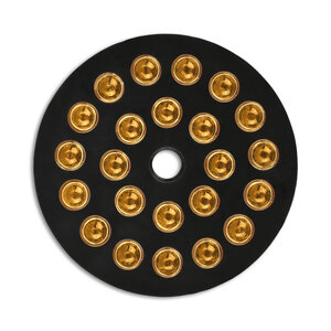 Swareflex reflector round 60 mm black with yellow glass beads