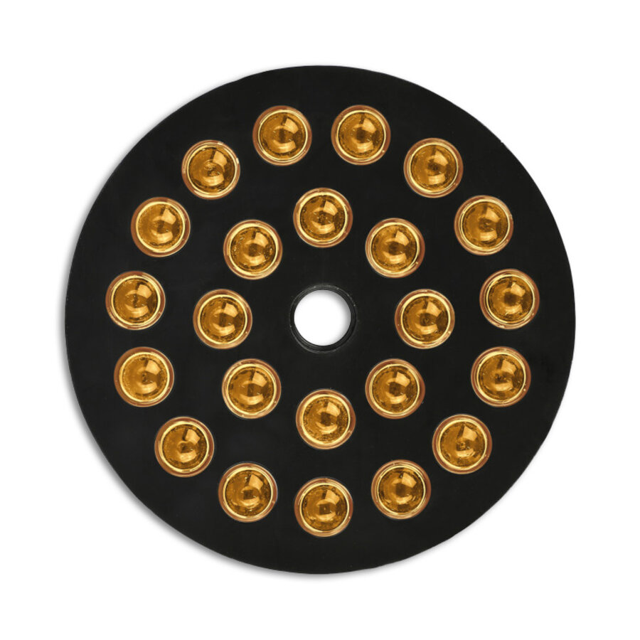 Swareflex reflector round 32 mm black with yellow glass beads Swareflex reflector round 32 mm black with yellow glass beads