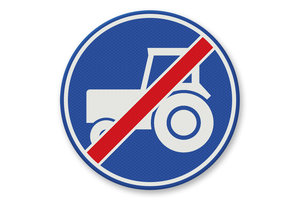Verkeersbord RVV F12 - Einde passeerstrook langzaam verkeer Verkeersbord RVV F12 - Einde passeerstrook langzaam verkeer