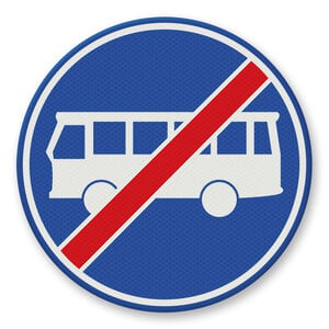 Traffic sign RVV F14 - End mandatory lane for busses