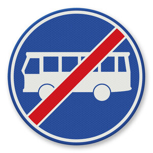 Traffic sign RVV F14 - End mandatory lane for busses Traffic sign RVV F14 - End mandatory lane for busses