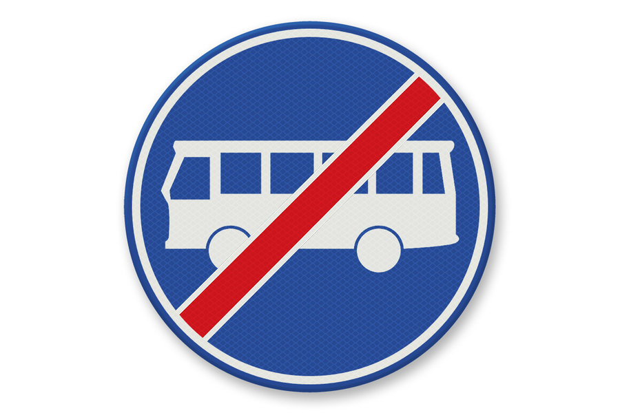 Traffic sign RVV F14 - End mandatory lane for busses