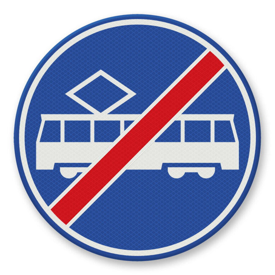 Traffic sign RVV F16 - End mandatory lane for trams Traffic sign RVV F16 - End mandatory lane for trams