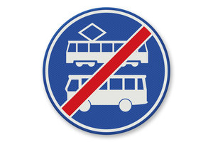 Traffic sign RVV F18 - End mandatory lane for buses and trams Traffic sign RVV F18 - End mandatory lane for buses and trams