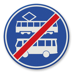 Traffic sign RVV F18 - End mandatory lane for buses and trams