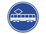 Traffic sign RVV F15 - Mandatory lane for trams