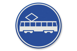 Verkeersbord RVV F15 - Rijbaan of rijstrook tram