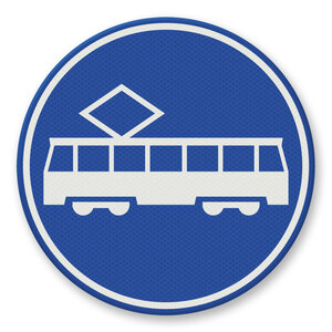 Traffic sign RVV F15 - Mandatory lane for trams