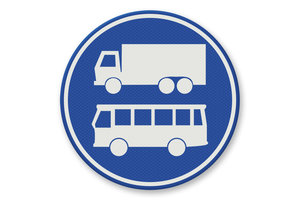 Traffic sign RVV F19 - Mandatory lane for buses and trucks Traffic sign RVV F19 - Mandatory lane for buses and trucks