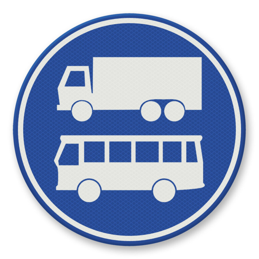 Verkeersbord RVV F19 - Rijbaan of rijstrook bus en vrachtverkeer