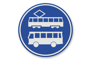 Verkeersbord RVV F17 - Rijbaan of rijstrook bus en tram Verkeersbord RVV F17 - Rijbaan of rijstrook bus en tram