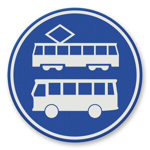 Traffic sign RVV F17 - Mandatory lane for buses and trams Traffic sign RVV F17 - Mandatory lane for buses and trams