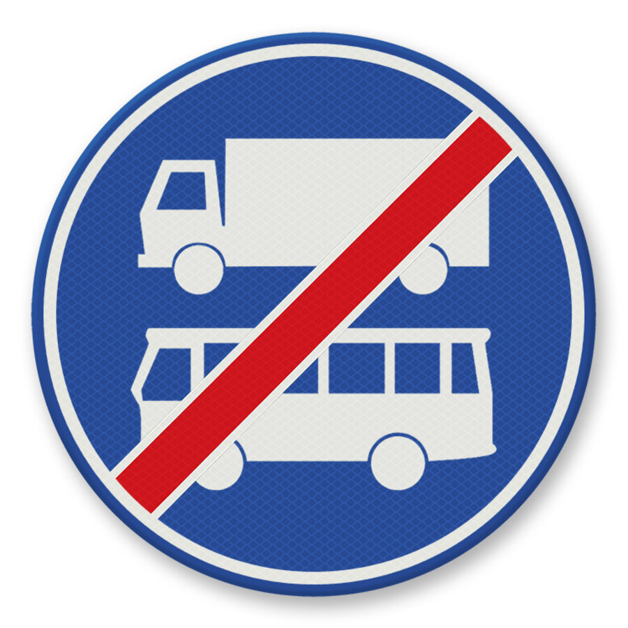 Traffic sign RVV F20 - End mandatory lane for buses and trucks Traffic sign RVV F20 - End mandatory lane for buses and trucks
