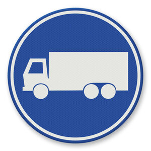 Traffic sign RVV F21 - Mandatory lane for trucks