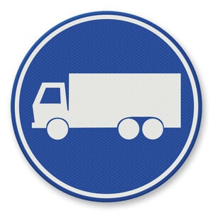 Verkeersbord RVV F21 - Rijbaan of rijstrook vrachtverkeer Verkeersbord RVV F21 - Rijbaan of rijstrook vrachtverkeer