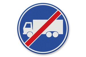 Verkeersbord RVV F22 - Einde rijbaan of rijstrook vrachtverkeer Verkeersbord RVV F22 - Einde rijbaan of rijstrook vrachtverkeer