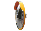 Veiligheidsspiegel rond 80 cm geel/zwart - Acryl - Brede kijkhoek