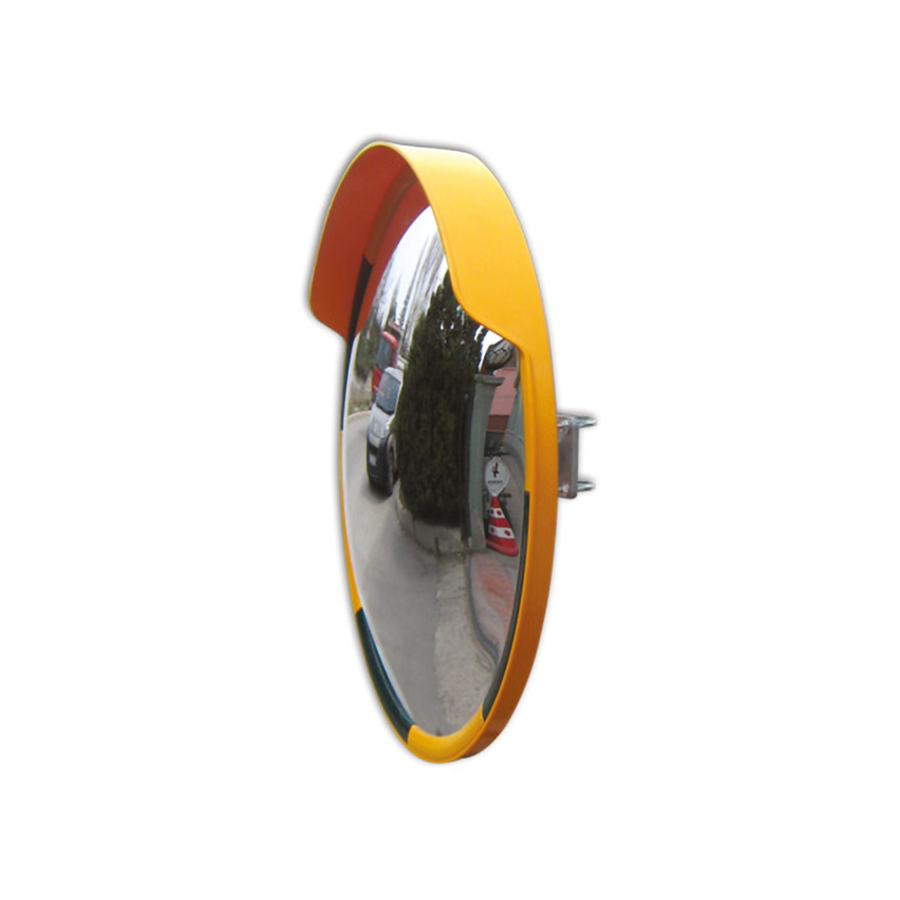 Traffic mirror round 80 cm yellow/black - Acrylic - Wide viewing angle Traffic mirror round 80 cm yellow/black - Acrylic - Wide viewing angle