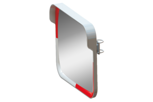 Verkeersspiegel rechthoek 60 x 80 cm - Rood/wit - Brede kijkhoek