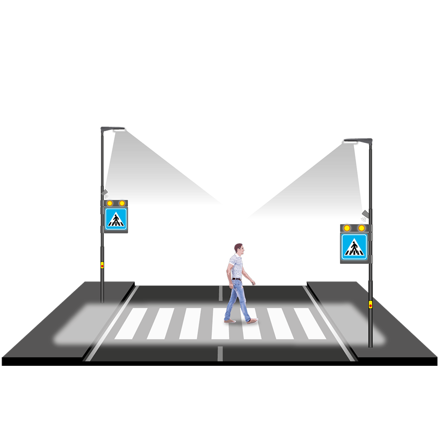 Smart LED voetgangersoversteekplaats systeem