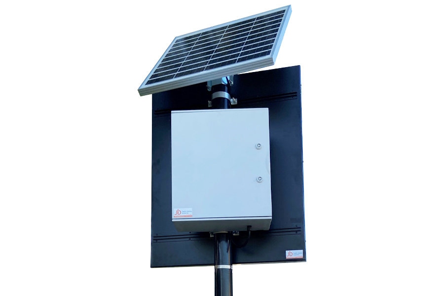 Autonoom Filedetectie systeem op zonne-energie met LED Signaalgever