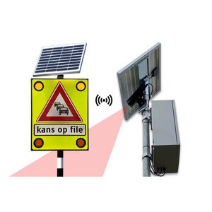 Autonoom File Meldsysteem op zonne-energie met LED Attentiebord