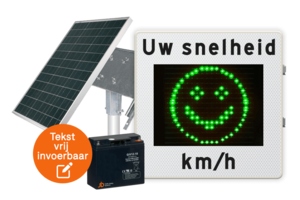Snelheidsdisplay smiley LED  op zonne-energie