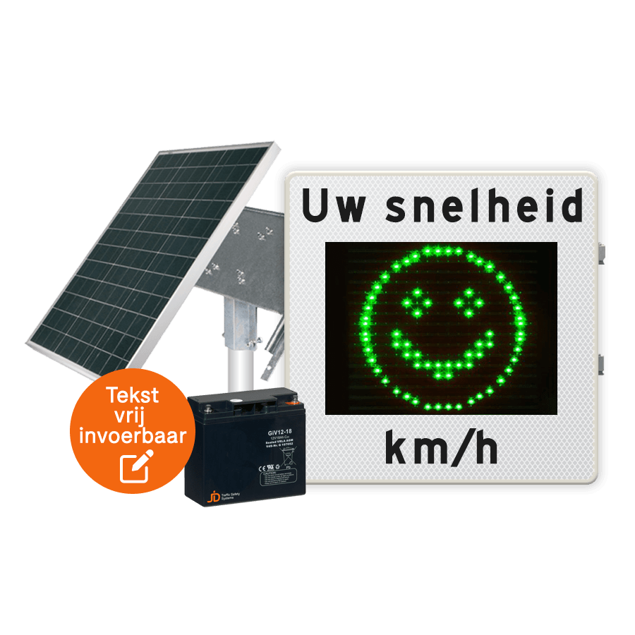 Snelheidsdisplay smiley LED op zonne-energie