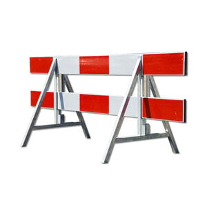 Afzethek 250cm aluminium dubbelzijdig rood/wit