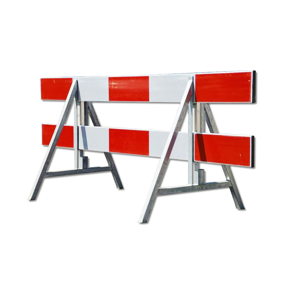 Afzethek 250cm aluminium enkelzijdig rood/wit