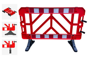 Plastic Safety Barrier 150cm - Red - Stackable